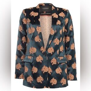 Scotch & Soda Jacquard Leopard Long Blazer